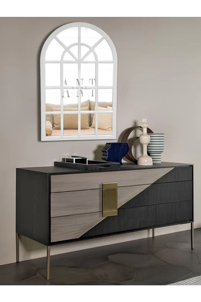 ant home Pencere Model Ayna Duvar Aynası Salon Aynası Dressuar Aynası 103cm X 70 Cm - 3