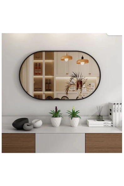 CG HOME Model Alfa Dekoratif Ayna Duvar Aynası Konsol Aynası Mdf Elips Ayna - 3