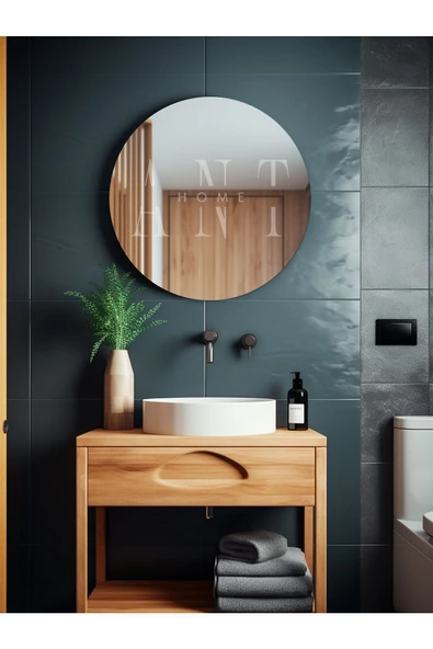 cg store 80cm Yuvarlak Ayna Dekoratif Ayna, Konsol Aynası, Hol Aynası, Dresuar Aynası - Resim 4