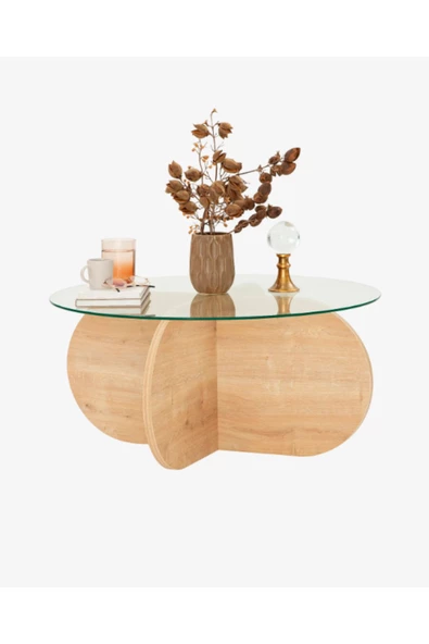 ant home BUBLE CAM SEHPA / SAFİR MEŞE & ŞEFFAF CAM/ ORTA SEHPA - Resim 5