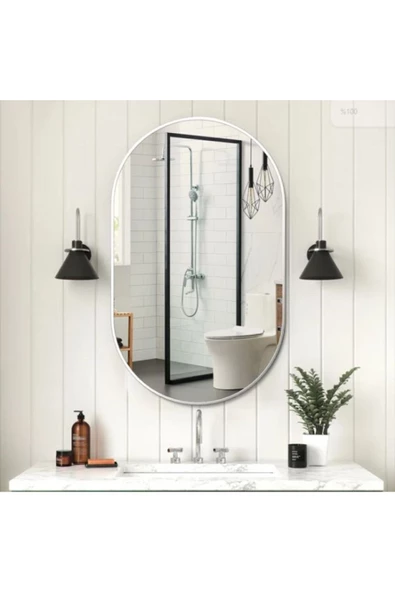 CG HOME Model Alfa Dekoratif Ayna Duvar Aynası Konsol Aynası Mdf Elips Ayna - 3