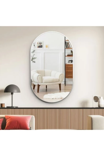 CG HOME Model Alfa Dekoratif Ayna Duvar Aynası Konsol Aynası Mdf Elips Ayna