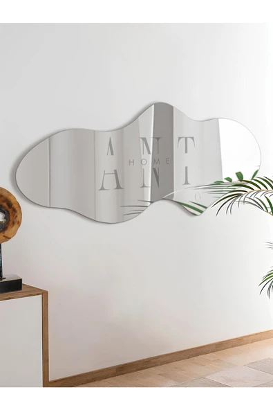 ant home Asimetrik Ayna, Dekoatif Ayna, Big Size 100cm X 50cm 1.sınıf Rodajlı Şişecam Marka Ayna Holl Aynası - Resim 2