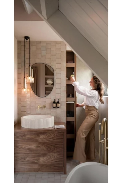 CG HOME Asimetrik Ayna, Dekoratif Ayna, Konsol Aynası, Dresuar Aynası, Tuvalet Aynası. 1.kalite - 2