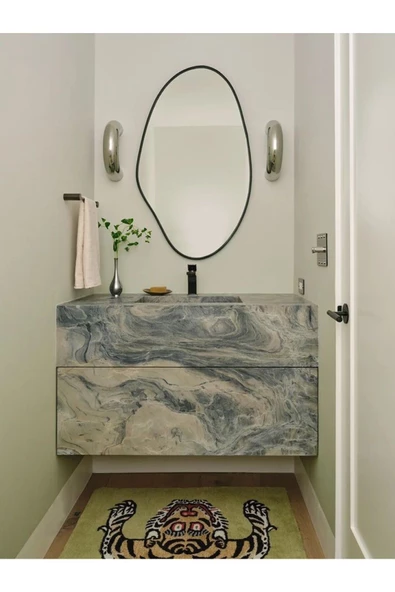 ant home Asimetrik Ayna, Konsol Aynası, Dresuar Aynası, Tuvalet Aynası Holl Ayna 1.kalite Ayna 75x50 cm - 2