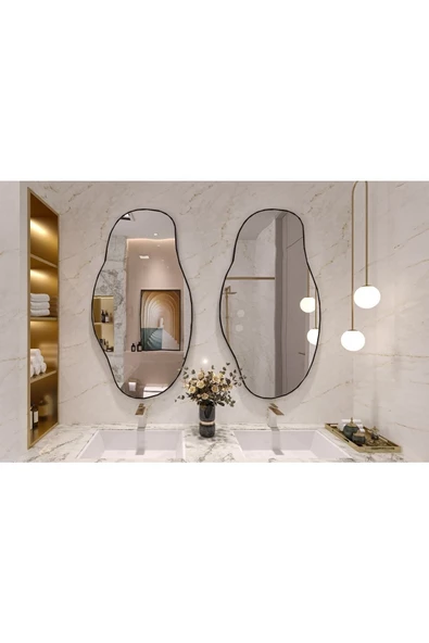 CG HOME Asimetrik 90X50 Konsol, Dresuar, Tuvalet Aynası 1.kalite Şişecam Ayna - Resim 2