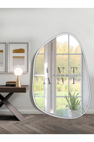 ant home Asimetrik Ayna 75X55 cm Konsol Aynası, Dresuar Aynası, Duvar Aynası, 1.kalite Şişecam Ayna - 3