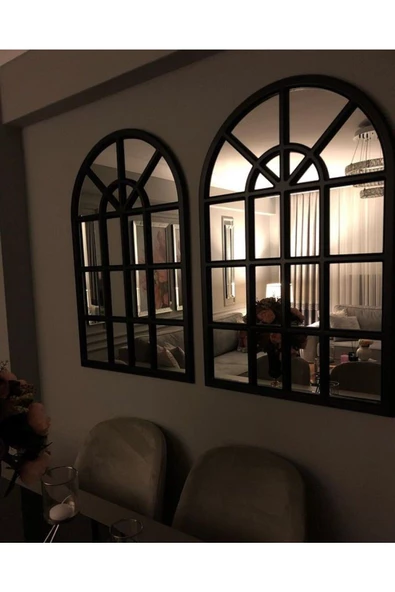 CG HOME Pencere Model Ayna Duvar Aynası Salon Aynası Dressuar Aynası 103cm X 70 Cm - 3