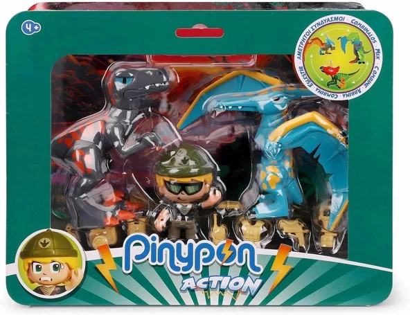 Pinypon Action Bir Pinypon Bebek ve 2 Dinozor, Macera Oyuncak Seti, 4 Yaş ve Üzeri Çocuklar için (700016684)