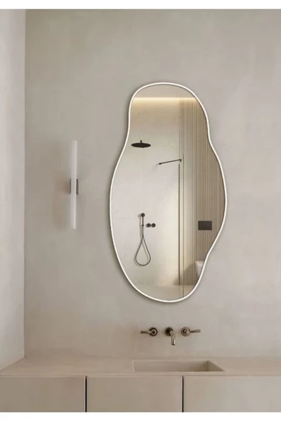 CG HOME Asimetrik 50X30 Konsol, Dresuar, Tuvalet Aynası ''siyah''. 1.kalite Şişecam Ayna - Resim 2