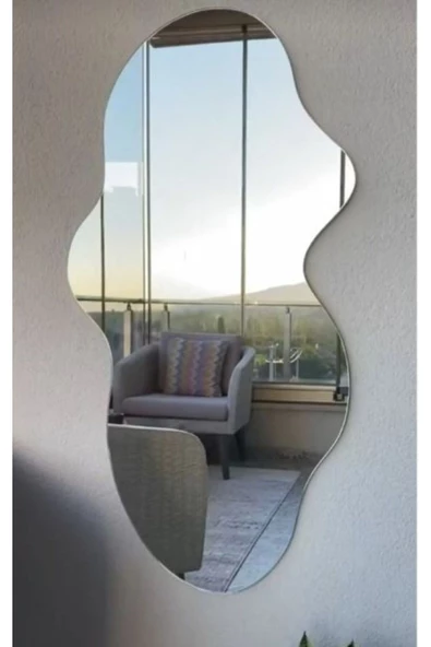 ant home Asimetrik Ayna, Dekoatif Ayna, Big Size 100cm X 50cm 1.sınıf Rodajlı Şişecam Marka Ayna Holl Aynası - Resim 4