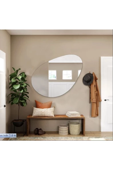 CG HOME Asimetrik Ayna, Dekoratif Ayna, 90x60, Konsol Aynası, Dresuar Aynası, Tuvalet Aynası. 1.kalite - Resim 3