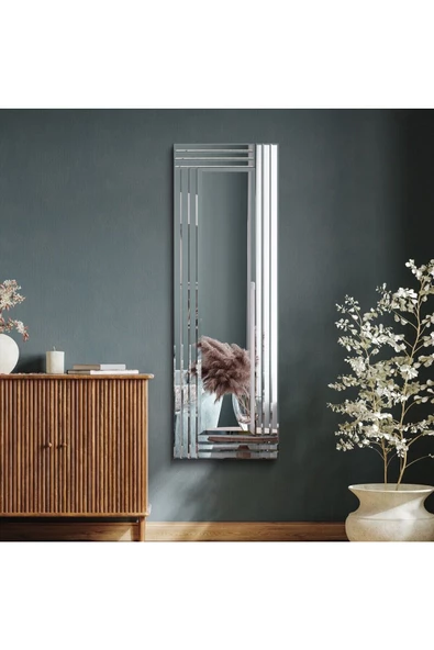 ant home Model Line Dekoratif Desenli Bizoteli Salon Ofis Konsol Aynası - Resim 4