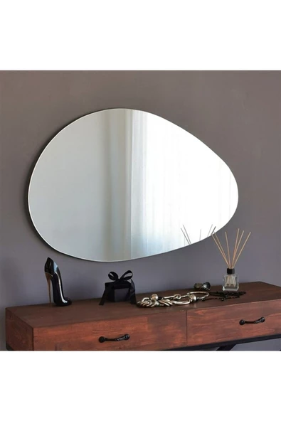 CG HOME Asimetrik Ayna, Dekoratif Ayna, 90x60, Konsol Aynası, Dresuar Aynası, Tuvalet Aynası. 1.kalite - Resim 2