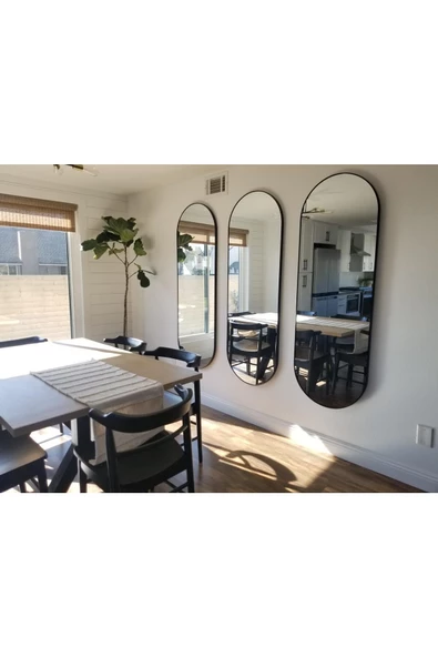 ant home Model Alfa Dekoratif Ayna Boy Aynası Mdf 180cm X 62 Cm Elips Ayna - Resim 2