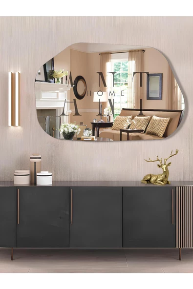 ant home Asimetrik Ayna, Dekoratif Ayna, 85*55 Konsol Aynası, Dresuar Aynası, Tuvalet Aynası. - 2