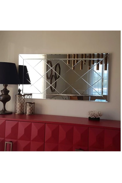 ant home Dekoratif Baklava Desenli Bizoteli Salon Aynası Ofis Aynası Konsol Aynası 120cm X 60cm - 5