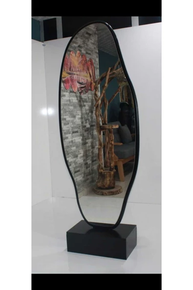 CG HOME Asimetrik Ayna, Ultralüx Boy Aynası, 188x66 Cm Siyah - Resim 2