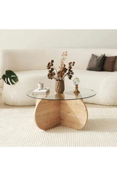 ant home BUBLE CAM SEHPA / SAFİR MEŞE & ŞEFFAF CAM/ ORTA SEHPA - Resim 2