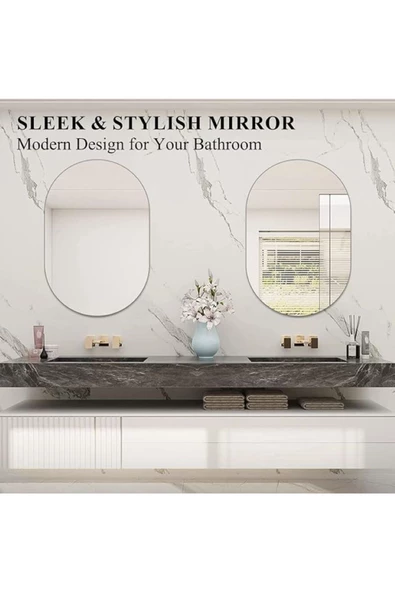 ant home Duvar Aynası, Dekoratif Ayna, Konsol Aynası, Hol Aynası, Dresuar Aynası 80x40 cm - Resim 3