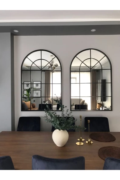 CG HOME Pencere Model Ayna Duvar Aynası Salon Aynası Dressuar Aynası 103cm X 70 Cm - 4