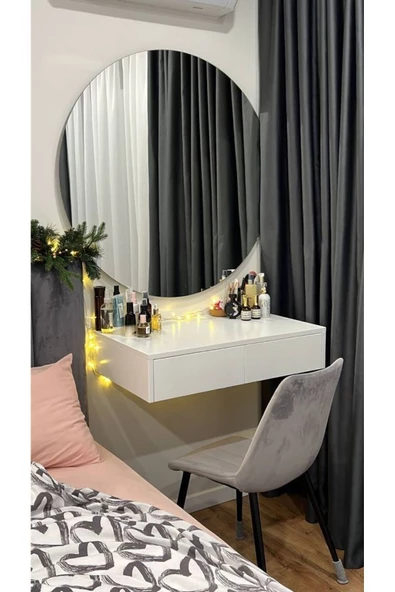 ant home Ayna / Yuvarlak Ayna / Dekoratif Ayna / Banyo Aynası/konsol Aynası/90 Cm Çapında - Resim 2