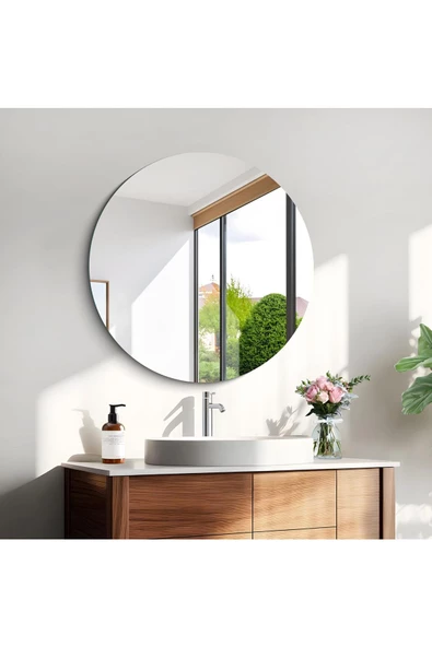 ant home Yuvarlak Ayna, Dekoratif Ayna, Konsol Aynası, Hol Aynası, Dresuar Aynası 80CM ÇAP