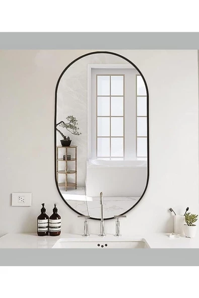 CG HOME Model Alfa Dekoratif Ayna Duvar Aynası Konsol Aynası Mdf Elips Ayna - 4