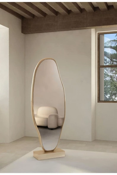 CG HOME Asimetrik Ayna, Ultralüx Boy Aynası, 188x66 Gold