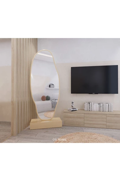 CG HOME Asimetrik Ayna, Ultralüx Boy Aynası, 188x66 Gold - 5