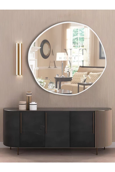 ant home arya 80 cm ayna asimetrik ayna, dekoratif ayna, duvar aynası banyo aynası holl aynası - 2