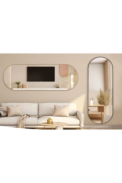 ant home Model Alfa Dekoratif Ayna Boy Aynası Mdf 180cm X 62 Cm Elips Ayna - Resim 5