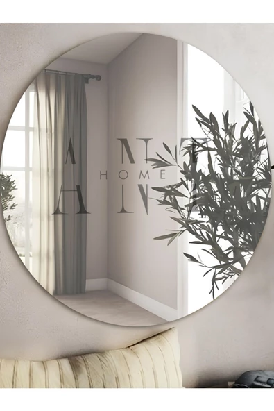 cg store 80cm Yuvarlak Ayna Dekoratif Ayna, Konsol Aynası, Hol Aynası, Dresuar Aynası