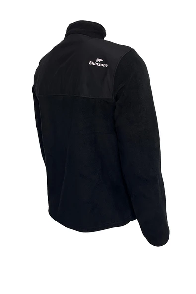 Erkek Regular Fit Fermuarlı Cepli Polar Siyah Sweatshirt - 4