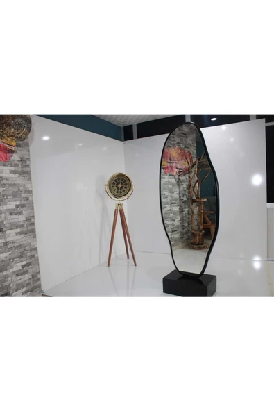 CG HOME Asimetrik Ayna, Ultralüx Boy Aynası, 188x66 Cm Siyah - Resim 3