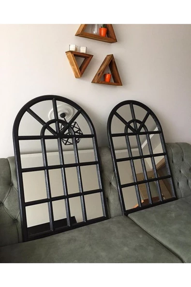 CG HOME Pencere Model Ayna Duvar Aynası Salon Aynası Dressuar Aynası 103cm X 70 Cm - 2