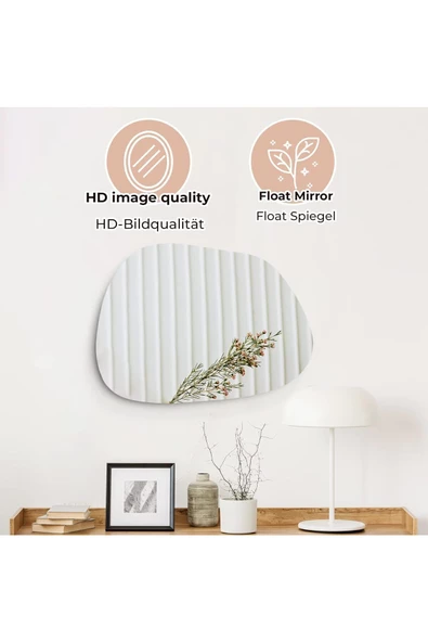 CG HOME Luna Asimetrik Model Çerçevesiz Ayna Duvar Aynası Konsol Aynası - Resim 4