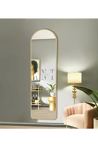 ant home dekoratif boy ayna, mdf oval kesim boy ayna, duvar aynası 165 X 45CM - 2