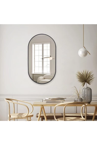 CG HOME Model Alfa Dekoratif Ayna Duvar Aynası Konsol Aynası Mdf Elips Ayna - 2