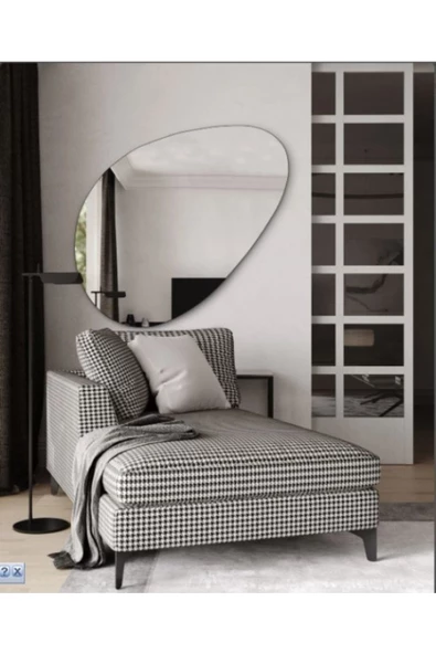 CG HOME Asimetrik Ayna, Dekoratif Ayna, 90x60, Konsol Aynası, Dresuar Aynası, Tuvalet Aynası. 1.kalite - Resim 4