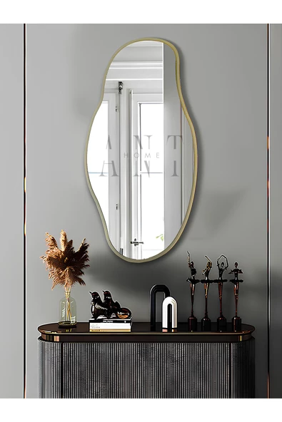 ant home Asimetrik 75X40  cm Konsol Aynası, Dresuar Aynası, Tuvalet Aynası, Holl Aynası, Banyo Aynası - Resim 3