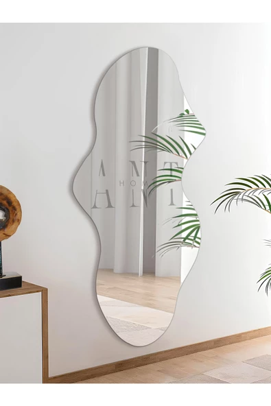 ant home Asimetrik Ayna, Dekoatif Ayna, Big Size 100cm X 50cm 1.sınıf Rodajlı Şişecam Marka Ayna Holl Aynası - Resim 3