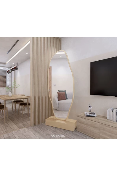 CG HOME Asimetrik Ayna, Ultralüx Boy Aynası, 188x66 Gold - 4