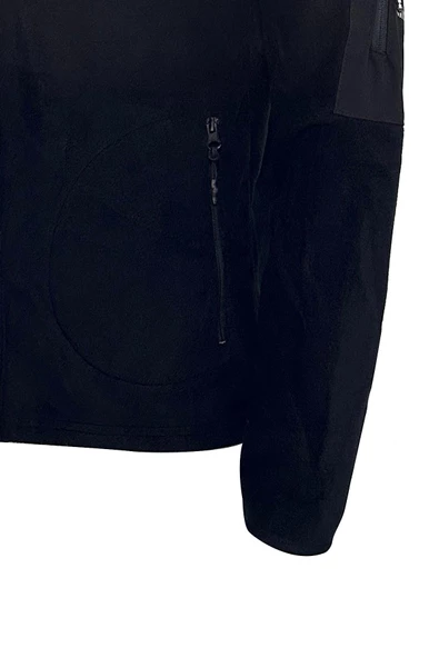 Erkek Regular Fit Fermuarlı Cepli Battal Büyük Beden Polar Siyah Sweatshirt - 3