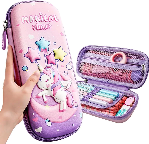 Valkyrie 3 Boyutlu Ay Yıldız Balon Unicorn Su Geçirmez Kalem Kutusu - 2