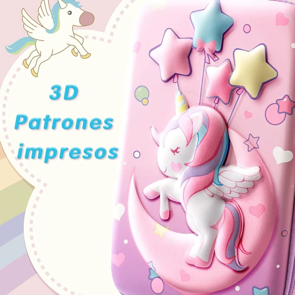Valkyrie 3 Boyutlu Ay Yıldız Balon Unicorn Su Geçirmez Kalem Kutusu - 5
