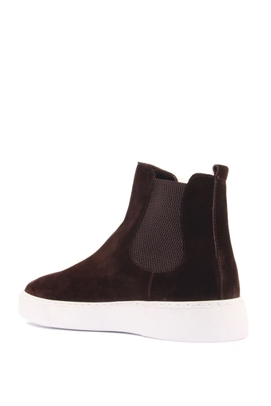 Shoetyle - Kahverengi Hakiki Süet Kadın Chelsea Bot - 6929 - 4