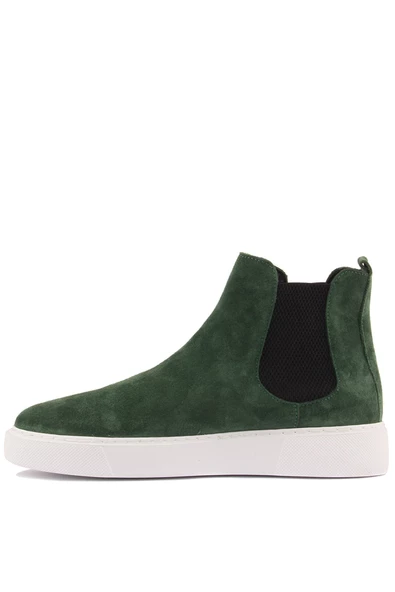 Shoetyle - Yeşil Hakiki Süet Kadın Chelsea Bot - 6929 - 3