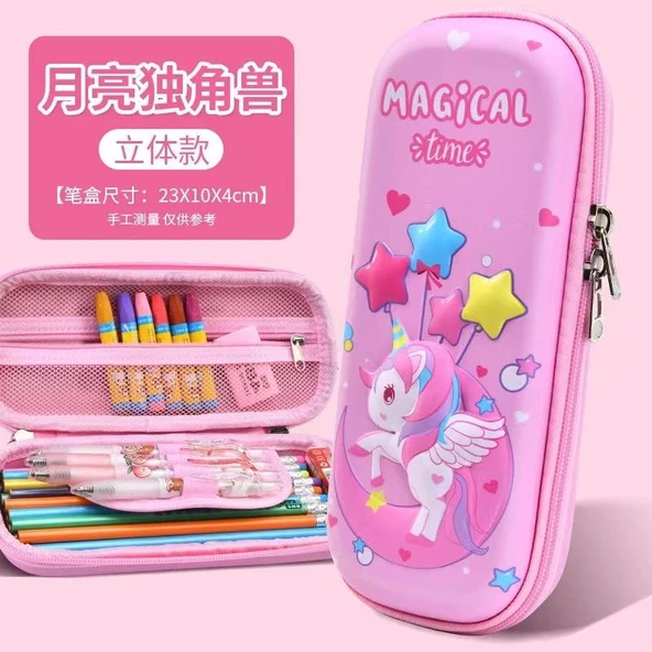 Valkyrie 3 Boyutlu Ay Yıldız Balon Unicorn Su Geçirmez Kalem Kutusu - 4