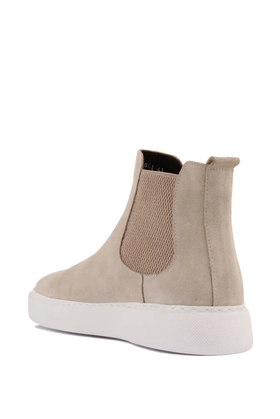 Shoetyle - Bej Renk Hakiki Süet Kadın Chelsea Bot - 6929 - 4